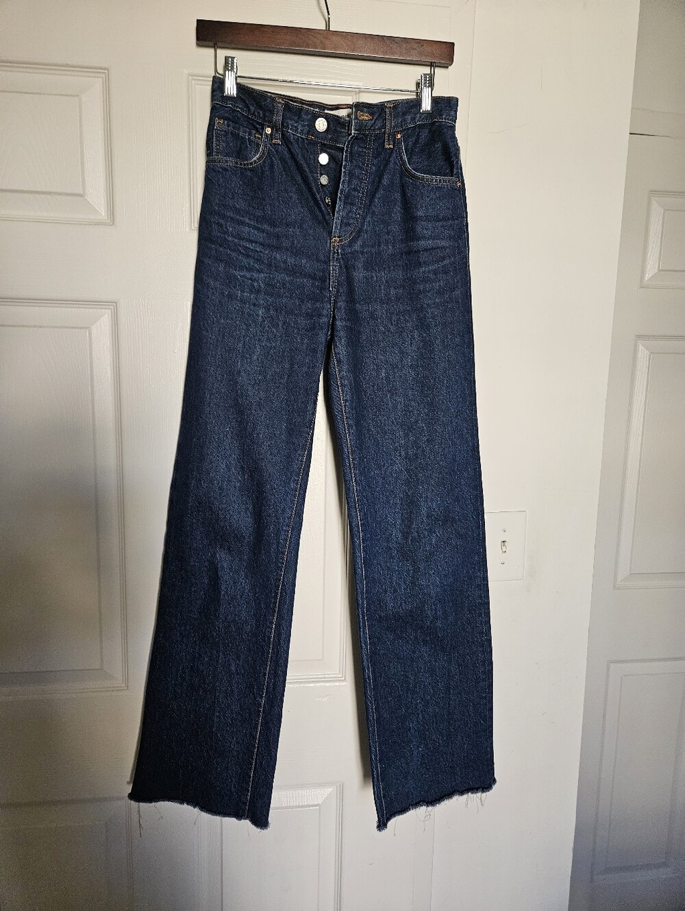 Dark Blue High-Rise Wide-Leg Women's Jeans Mango 34/2
